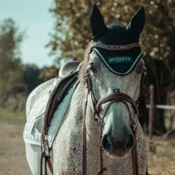 Antarès Sellier - Bonnet crochet Logo Écusson marine