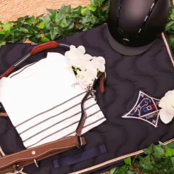 Antarès Sellier - Licol en cuir Stressless grainé havane / marine