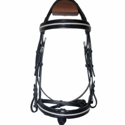 Canter - Bridon muserolle croisée Mylord noir/ argent