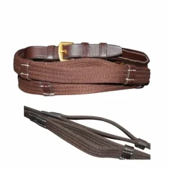 Canter - Rênes de cheval tissu à poignées 19mm Marron