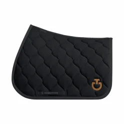 Cavalleria Toscana - Tapis de selle New Circular Quilted Jersey noir/ cuivre