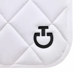 Cavalleria Toscana - Tapis de dressage Diamond Quilted Jersey blanc et logo noir