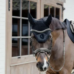 Dyon - Bridon muserolle combinée Tressé Pull Back noir