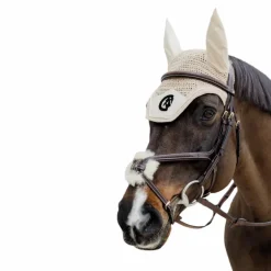 Dyon - Bridon muserolle tressée en forme de 8 havane