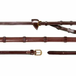 Dyon - Rênes à alliances caoutchouc 1/2 avec 7 arrêtoirs D Collection brun