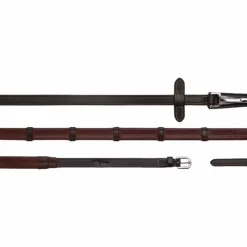 Dyon - Rênes caoutchouc 5/8 avec arrêtoirs et mousqueton Working brun