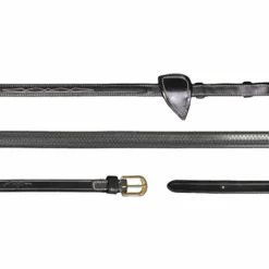 Dyon - Rênes caoutchouc 1/2 D Collection noir