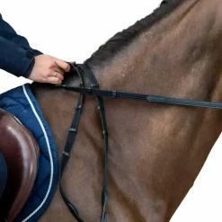 Dyon - Rênes en tissu 5/8 avec 9 arrêtoirs (sans stopper) New English Collection noir