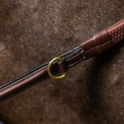 Dyon - Rênes Howlett en caoutchouc 1/2 avec 7 arrêtoirs D Collection brun