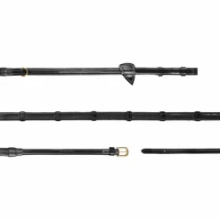 Dyon - Rênes Howlett en caoutchouc 1/2 avec 7 arrêtoirs D Collection noir