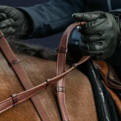 Dyon - Rênes hunter 5/8 avec 7 arrêtoirs New English Collection brun