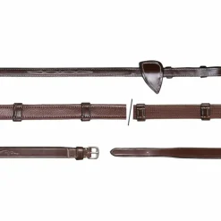 Dyon - Rênes Hunter 5/8 avec 7 arrêtoirs US Collection marron