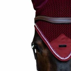 Equestrian Stockholm - Bonnet pour chevaux Modern Crystal bordeaux