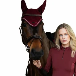 Equestrian Stockholm - Bonnet pour chevaux Modern Crystal bordeaux