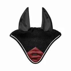Equestrian Stockholm - Bonnet pour chevaux Modern Luxe noir/ rouge foncé