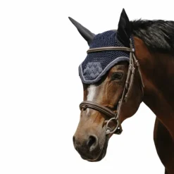 Equithème - Bonnet pour chevaux Brocart marine