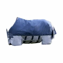 Equithème - Couverture d'extérieur Tyrex "Belly Belt" 600D marine/gris 0g