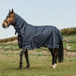 Equithème - Couverture d'extérieur Anatomic Combo 1200D 200g marine