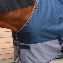 Equithème - Couverture d’extérieur Tyrex 600 D Marine/Gris 50g