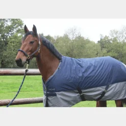Equithème - Couverture d'extérieur Tyrex 600D marine/gris 150g
