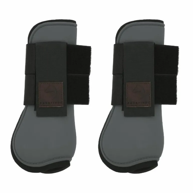 Equithème - Guêtres protège-tendons gris x2