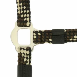 Equithème - Licol et longe tressé beige/ choco/ noir