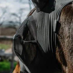 Equithème - Masque anti-mouches et UV Lycra noir