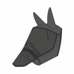 Equithème - Masque anti-mouches et UV Mesh avec oreilles et nez noir