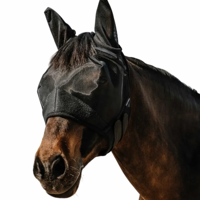 Equithème - Masque anti-mouches Supercut noir