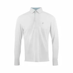 Equithème - Polo de concours manches longues mesh homme Dany blanc