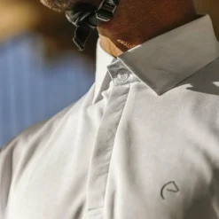 Equithème - Polo de concours manches courtes mesh homme Edy blanc