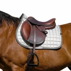 Equithème - Tapis de selle Chic gris clair