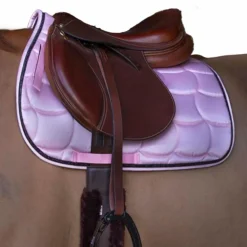 Equithème - Tapis de selle Satin rose clair