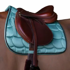 Equithème - Tapis de selle Satin gris bleu