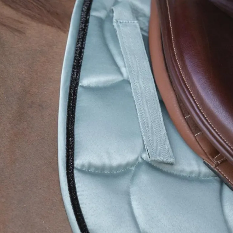 Equithème - Tapis de selle Satin gris bleu