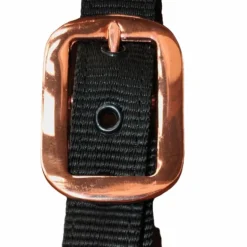 Flags & Cup - Licol cheval nylon et cuir noir / rose gold