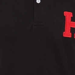 Hagg - Polo manches courtes homme noir/ rouge