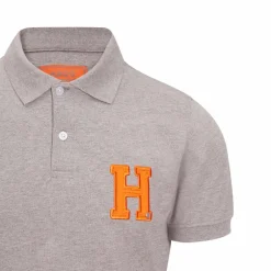 Hagg - Polo manches courtes homme gris/ orange