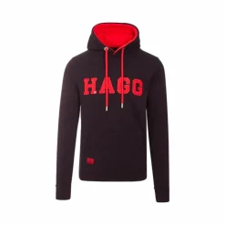Hagg - Sweat à capuche homme noir/ rouge
