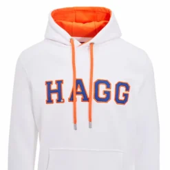 Hagg - Sweat à capuche homme blanc/ orange/ bleu roi