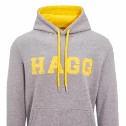 Hagg - Sweat à capuche homme gris/ jaune