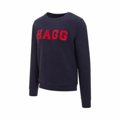 Hagg - Sweat col rond homme marine/ rouge
