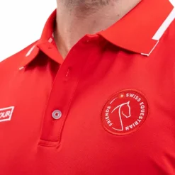 Harcour - Polo manches courtes homme Swiss Equestrian Friends Dranse rouge