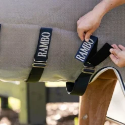 Horseware - Chemise anti-mouches Rambo Protector Fieldsafe Plus argent/ marine/ blanc/ beige