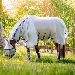 Horseware - Couverture anti-mouches Protector argent/ marine/ blanc/ beige