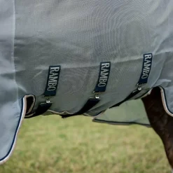 Horseware - Couverture anti-mouches Rambo Protector argent/ marine/ blanc/ beige
