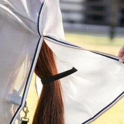 Horseware - Couverture anti-mouches Rambo Protector Fieldsafe argent/ marine/ blanc/ beige