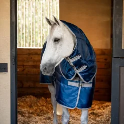 Horseware - Couverture de box Amigo Ripstop Insulator Plus Stable marine/ titanium grey 550g