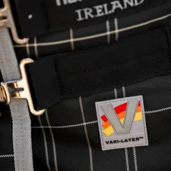 Horseware - Couverture de box Rhino Stable VL noir/ gris/ blanc à carreaux/ gris 250g