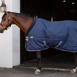 Horseware - Couverture de box Rhino Stable VL marine/ titanium grey/ classic blue 250g